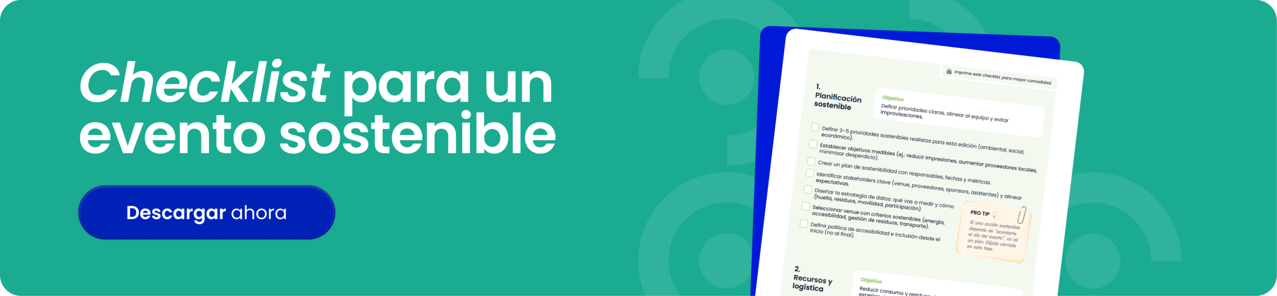 Checklist evento más sostenible