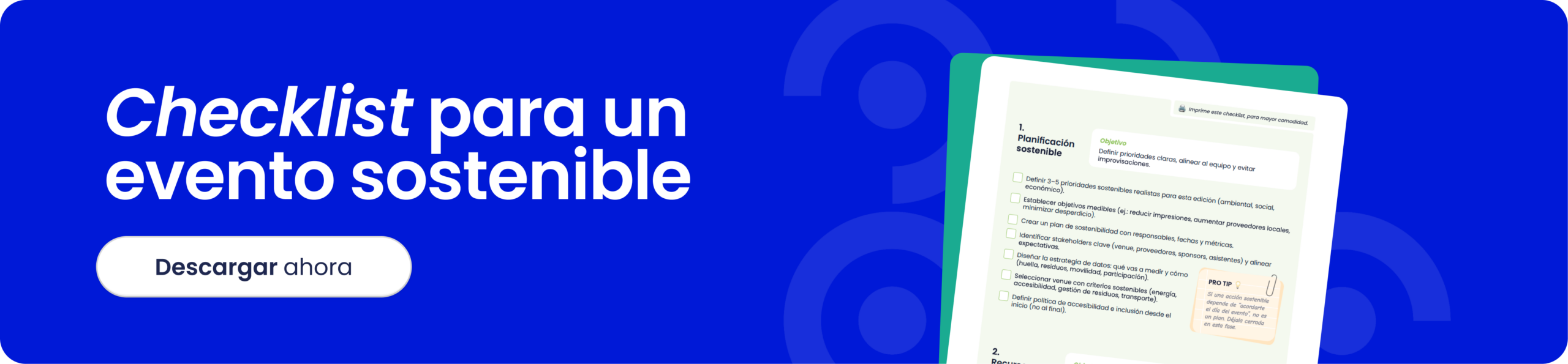 Checklist evento sostenible