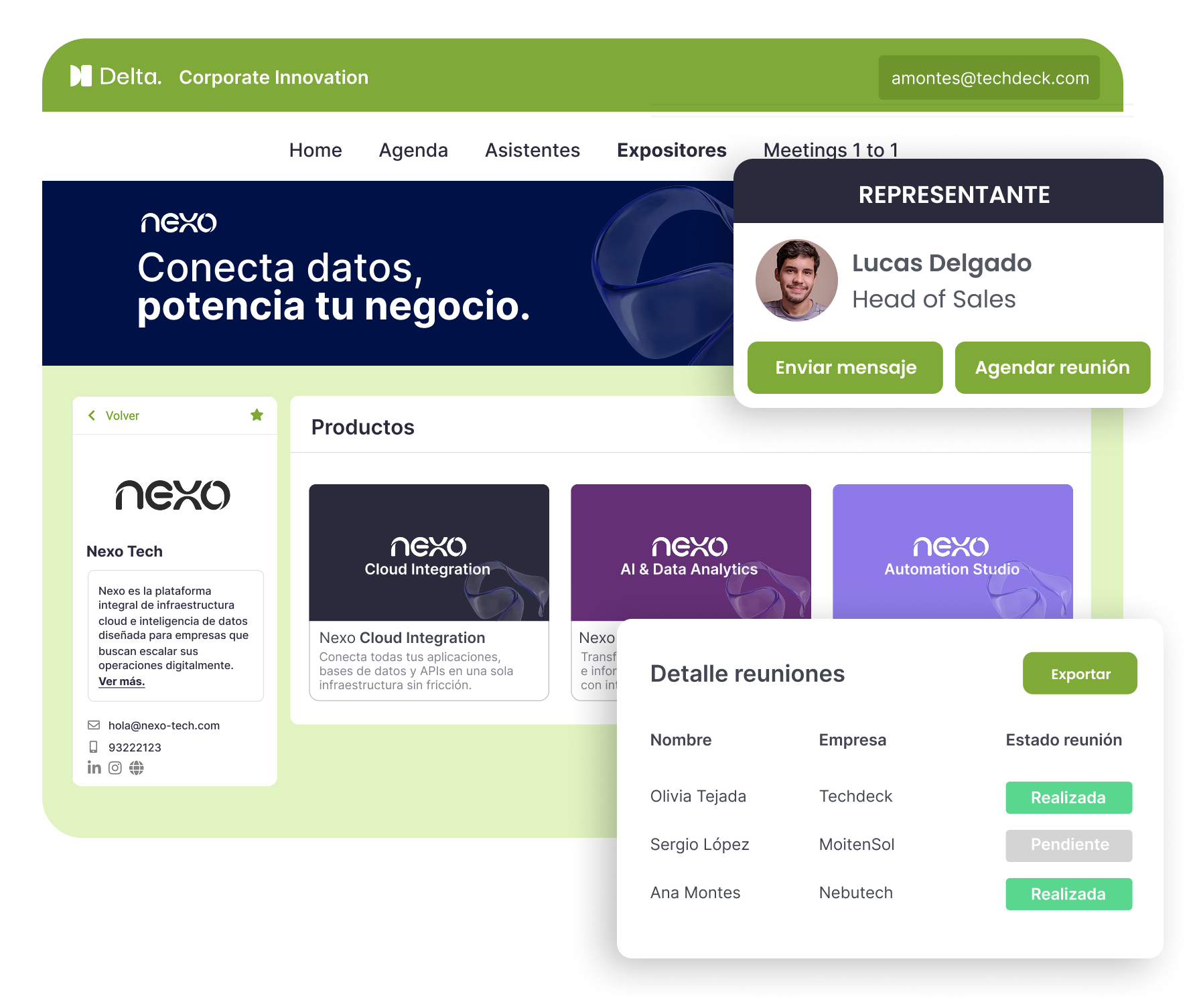 Catálogo digital de expositores de un evento